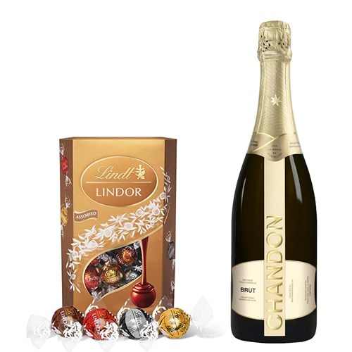 Chandon Brut Sparkling Wine 75cl With Lindt Lindor Assorted Truffles 200g